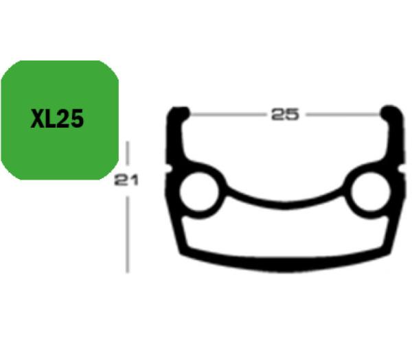 Exal FELGE XL 25, 28" 36L SCHW           25-622 VL:8,5MM EINFACHOESEN