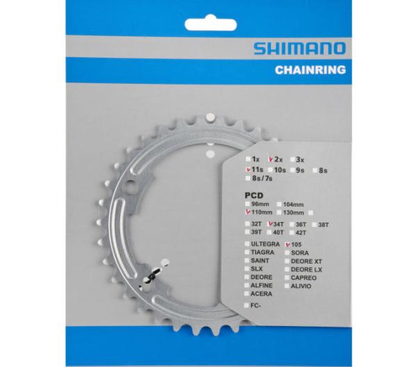 SHIMANO Kettenblatt 105 FC-5800 34 Z&auml;hne Silber